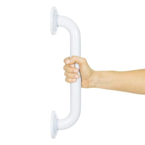 Vive Health Metal Grab Bar, Stainless Steel, 12 Inches, White