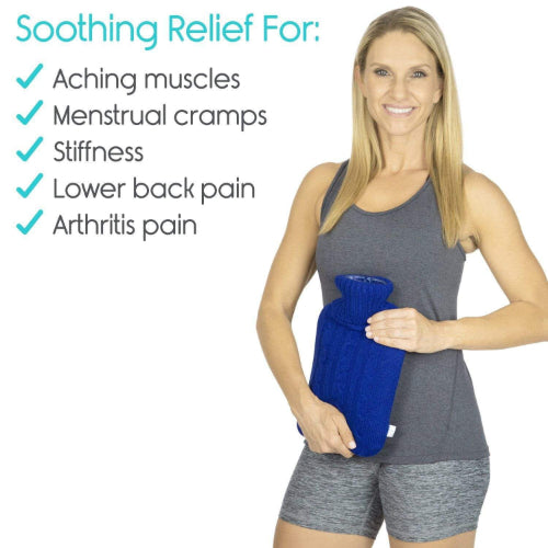 Vive Health Hot or Cold Water Bottle, Blue