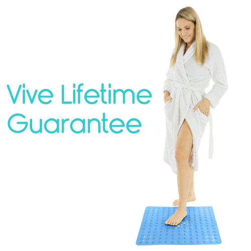 Vive Health Shower Mat, Nonslip Suction Cups, Blue, 20 X 20 Inches