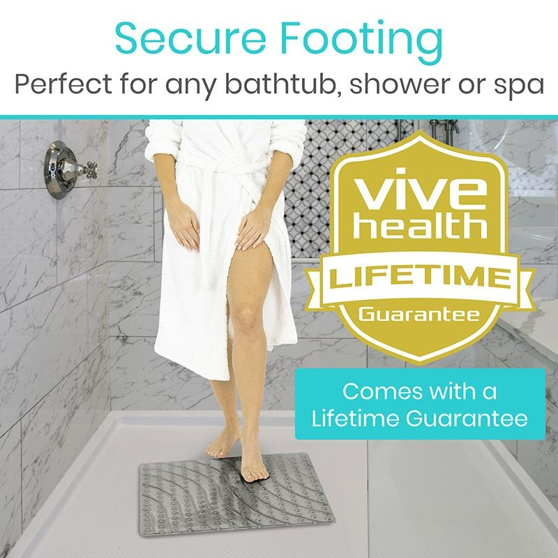 Vive Health Shower Mat, Clear,  20 x 20 Inches