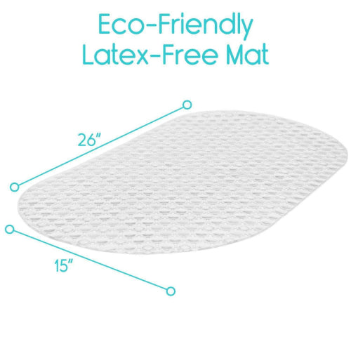 Vive Health Oval Bath Mat with Nonslip Suction Cups, Gray, 26 Inches