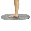 Vive Health Oval Bath Mat – Non-slip shower mat with suction cups, gray, 26 inches, durable, safe, and secure, Moovkart.