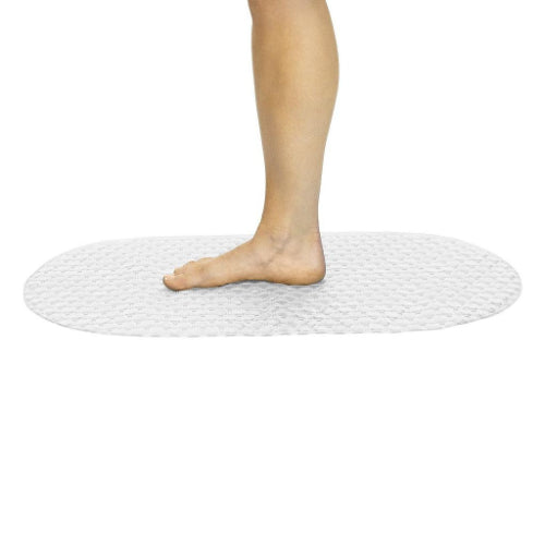 Vive Health 26 Inches Oval Bath Mat, Nonslip Suction Cups, Gray Pvc