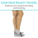 Vive Health Stainless Steel Shoe Horn, 16.5 Inch Long with Leather Grip Handle for Easy Shoe Wearing