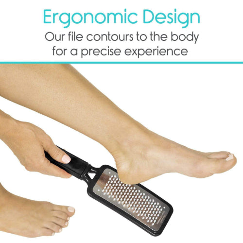 Vive Health Pedicure Foot File, with Carry Bag