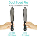 Vive Health Pedicure Foot File Set, Stainless Steel, 3 Coarseness Grades with Carry Bag