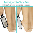 Vive Health Pedicure Foot File Set, Stainless Steel, 3 Coarseness Grades with Carry Bag