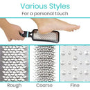 Vive Health Pedicure Foot File Set, Stainless Steel, 3 Coarseness Grades with Carry Bag
