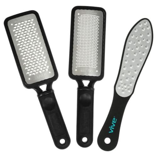 Vive Health Stainless Steel Pedicure Foot File Set with Carry Bag ...