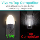 Vive Health LED Night Lights with Auto Sensor and Warm Glow for Hallways and Rooms, 4 Pack
