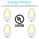 Vive Health LED Night Lights with Auto Sensor and Warm Glow for Hallways and Rooms, 4 Pack