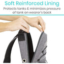 Vive Health Oxygen Tank Backpack Bag with Straps Fits M2 to C Cylinders, 6 Hose Outlets, Gray