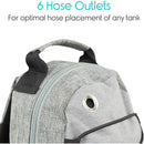 Vive Health Oxygen Tank Backpack Bag with Straps Fits M2 to C Cylinders, 6 Hose Outlets, Gray
