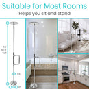 Vive Health Floor to Ceiling Grab Bar with U-Shaped Handle, Non-Slip Grip for Stability and Support