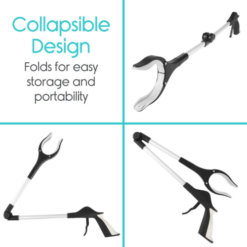 Vive Health 32 Inches Folding Reacher Grabber with 4 Inches Rotating Claw