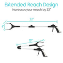 Vive Health Folding Reacher Grabber, 32-Inch Reach with Rotating 4-Inch Claw and Easy-Grip Handle