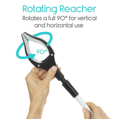 Vive Health 32 Inches Folding Reacher Grabber with 4 Inches Rotating Claw