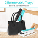 Vive Health AM/PM Pill Organizer with Color-Coded Push-Button Lids and Removable Trays