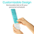 Vive Health AM/PM Pill Organizer with Color-Coded Push-Button Lids and Removable Trays