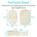 Vive Health 3-Piece Body Scrubbing Set, Dual-Sided Back Scrubber, Jute Soap Mitt, and Loofah Pad with Hanging Loops