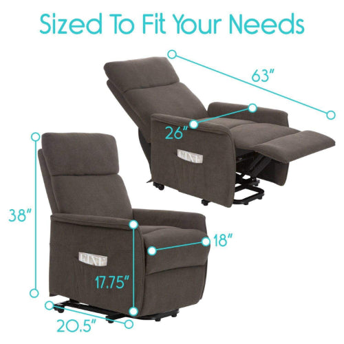 Vive Health Lift Chair, 5 Massage Modes, Quiet and Smooth, Dark Brown