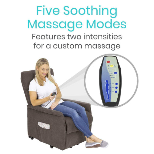 Vive Health Lift Chair, 5 Massage Modes, Quiet and Smooth, Dark Brown