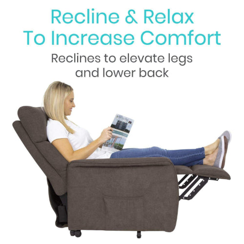 Vive Health Lift Chair, 5 Massage Modes, Quiet and Smooth, Dark Brown