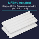 Vive Health Mini Humidifier Replacement Filters, 5-Inch Cotton Wicks, Pack of 8 for 90-Day Use