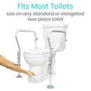Vive Health Toilet Safety Frame with Crossbar Adjustable Width, Non-Slip Rails and 300 lbs Capacity