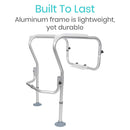 Vive Health Toilet Safety Frame with Crossbar Adjustable Width, Non-Slip Rails and 300 lbs Capacity