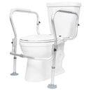 Vive Health Toilet Safety Frame with Crossbar Adjustable Width, Non-Slip Rails and 300 lbs Capacity