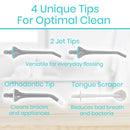 Vive Health Water Flosser, 8-Inch Rechargeable Oral Irrigator with Multiple Pressure Modes