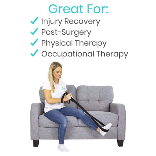 Vive Health Multi Purpose Leg Lifter, with Adjustable Foot Loop, Proflex Strap