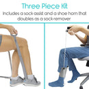 Vive Health Sock and Shoe Assist Kit, 2-Piece Set with 23-Inch Shoe Horn and Sock Remover