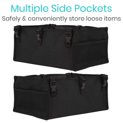 Vive Health Rollator Seat Bag with Rigid Base and Mesh Pockets