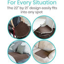 Vive Health Chair Incontinence Pad, 22 x 21 Inches, Brown, Waterproof and Reusable Design