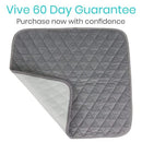 Vive Health Chair Incontinence Pad, 22 x 21 Inches, Gray, Waterproof and Reusable Design