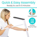 Vive Health Stand Alone Rail, 25-Inch Wide, Steel Frame and Padded Handrails for Mobility Support