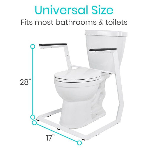 Vive Health Stand Alone Toilet Rail, White