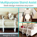 Vive Health Stand Alone Rail, 25-Inch Wide, Steel Frame and Padded Handrails for Mobility Support