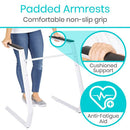 Vive Health Stand Alone Rail, 25-Inch Wide, Steel Frame and Padded Handrails for Mobility Support