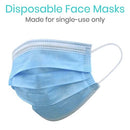 Vive Health Standard Face Masks with Nose Splint, for Single-Use, Pack of 50