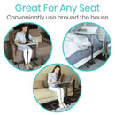 Vive Health Compact Overbed Table, 24 x 16 Inches, Height Adjustable with Wheels