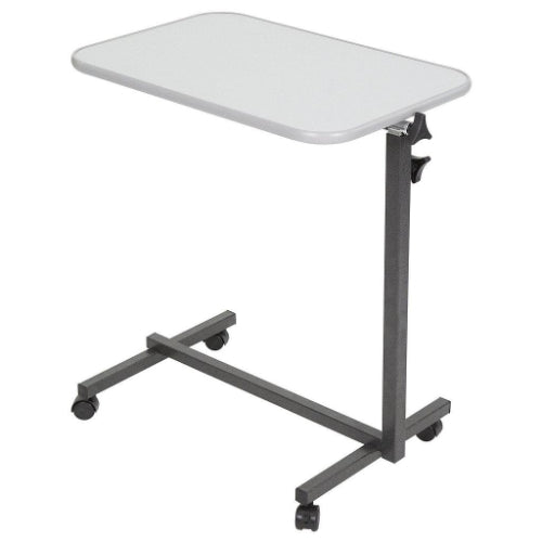 Vive Health Compact Overbed Table, Steel Frame, Swivel Castors,  Rimmed Tabletop