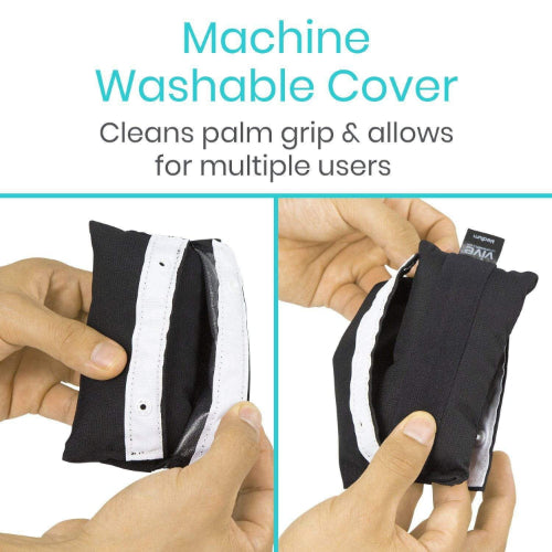 Vive Health Palm Grips Firm with Hand Straps, Plush Microfiber