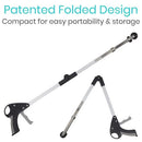 Vive Health Folding Suction Cup Reacher with Trigger grip, 32 Inches