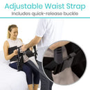 Vive Health Transfer Sling 9.5-Inch Wide, 10 Padded Handles, Waist Belt, Black 330 lbs Support
