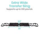 Vive Health Transfer Sling 9.5-Inch Wide, 10 Padded Handles, Waist Belt, Black 330 lbs Support
