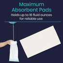 Vive Health Urinal Bag with Absorbent Pad and Drawstring Closure, 20 Pack