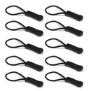 Vive Health zipper pull, black, 10 pack, easy grip, durable design, lightweight, versatile accessory, Moovkart